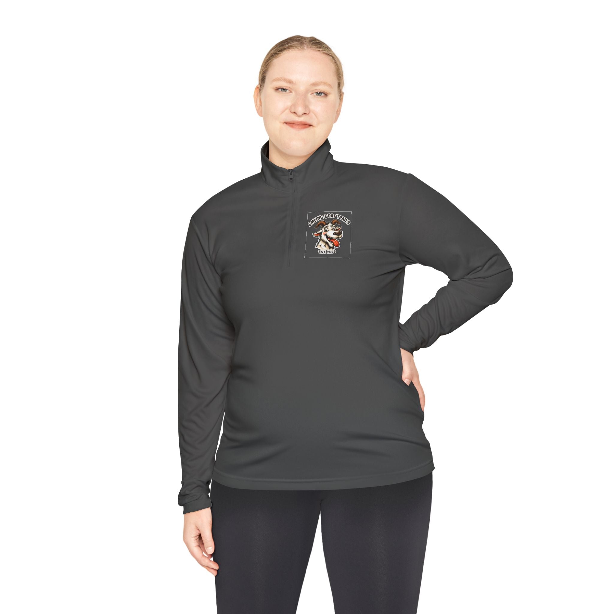 Eagle American Flag Quarter-Zip Pullover Smiling Goat Logo