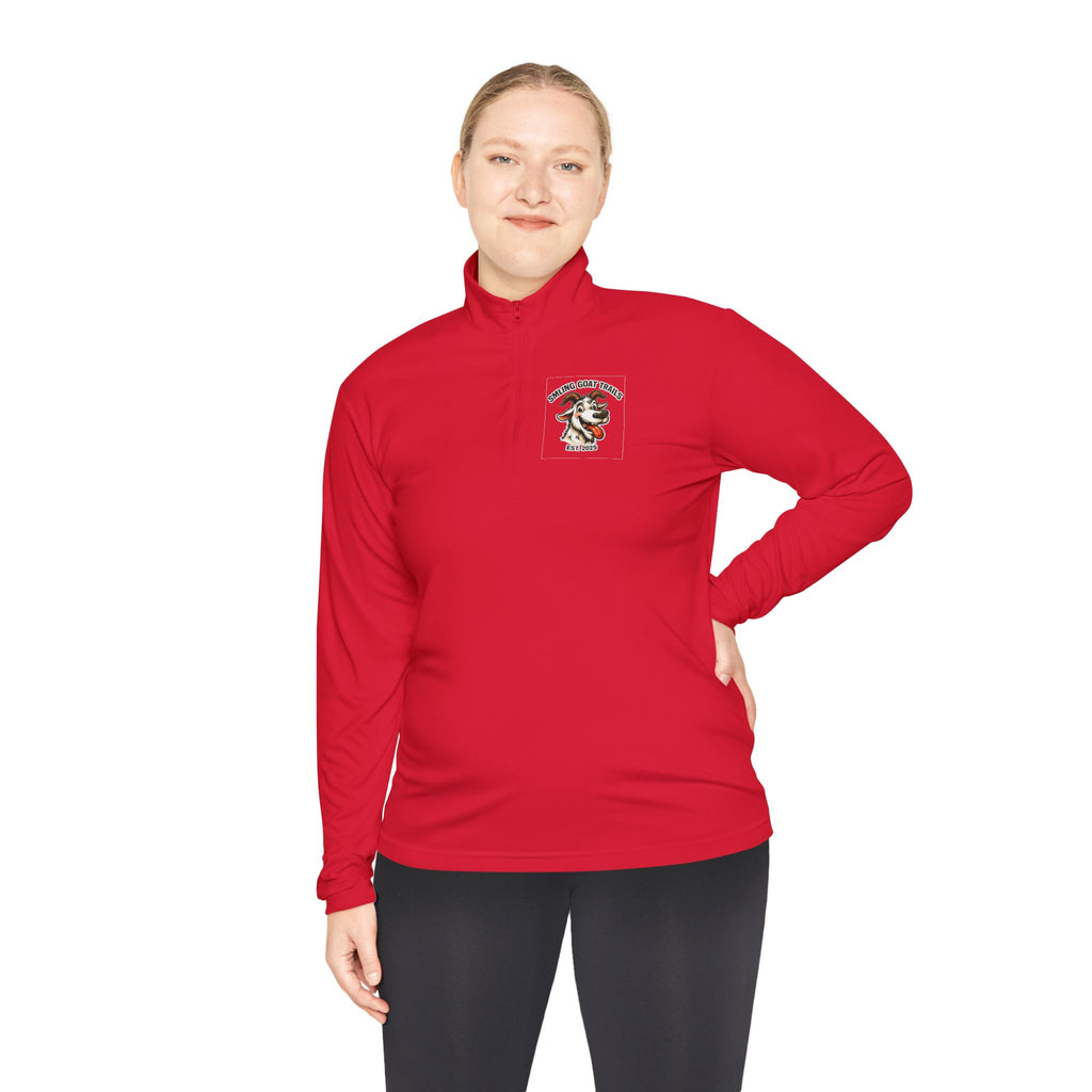 Eagle American Flag Quarter-Zip Pullover Smiling Goat Logo