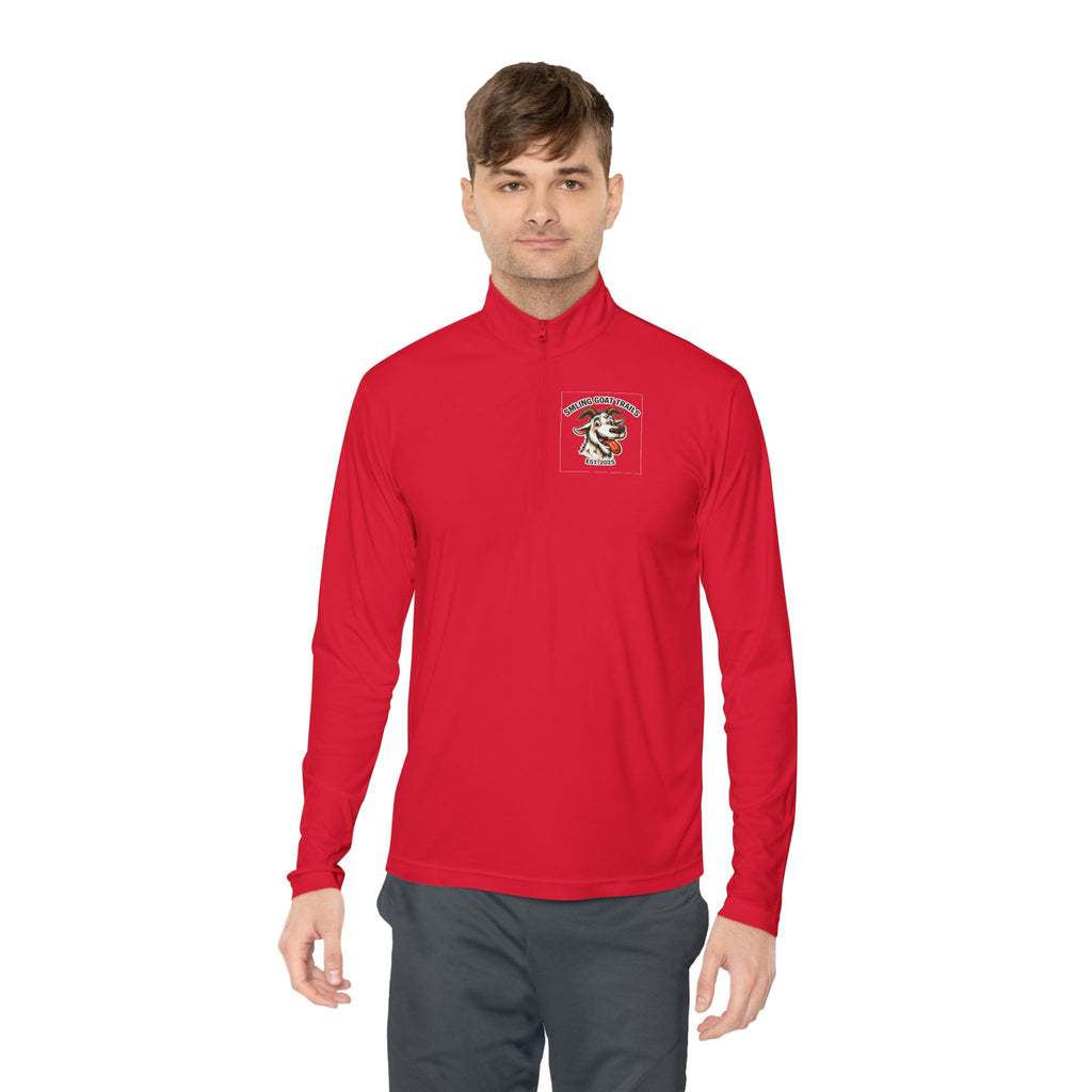 Eagle American Flag Quarter-Zip Pullover Smiling Goat Logo