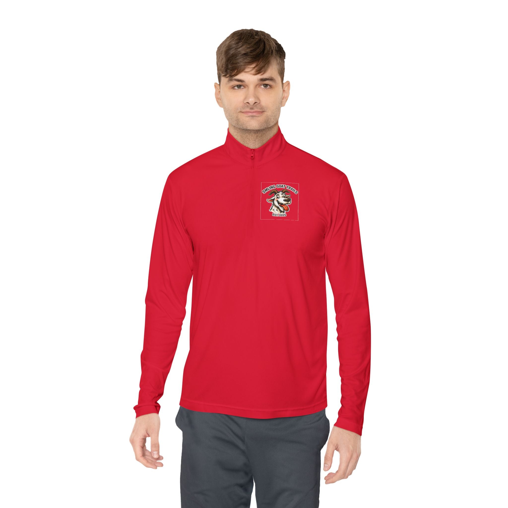 Eagle American Flag Quarter-Zip Pullover Smiling Goat Logo