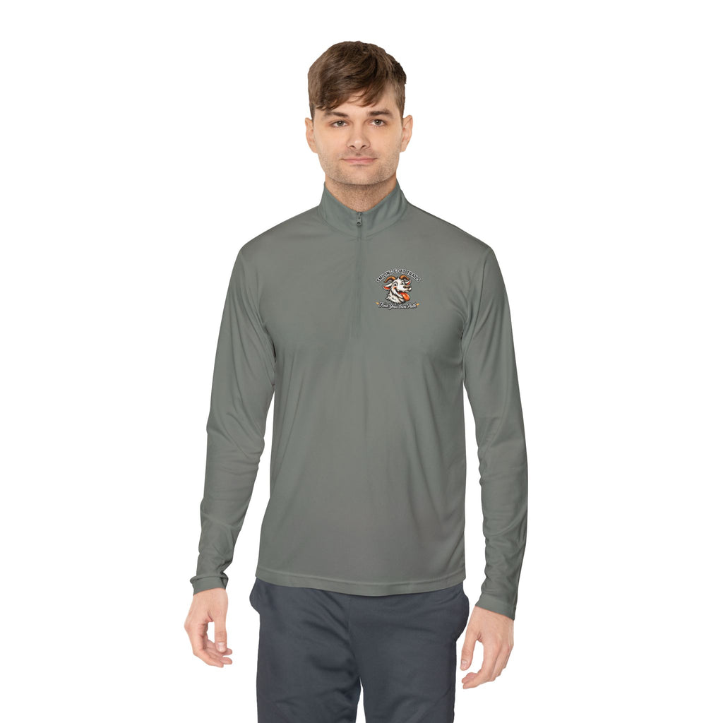 Eagle American Flag Quarter-Zip Pullover Smiling Goat Logo