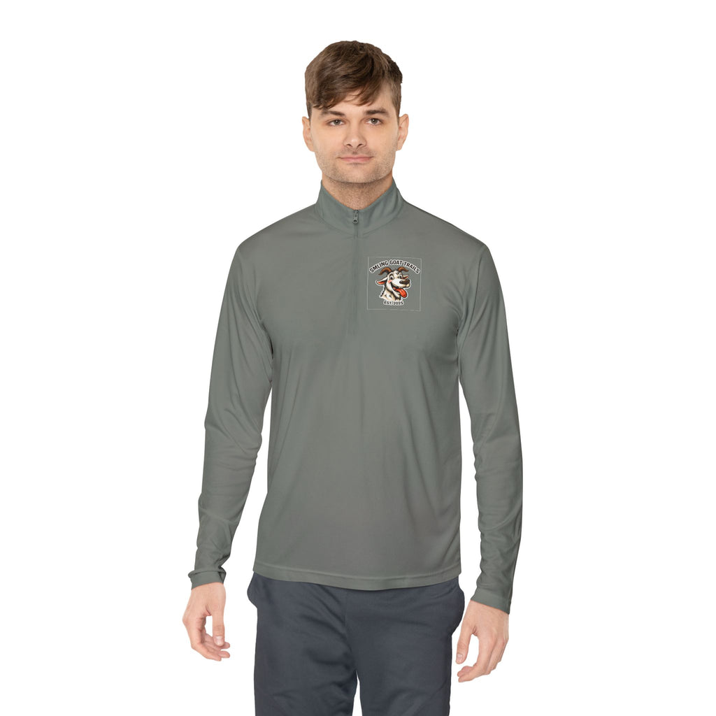 Eagle American Flag Quarter-Zip Pullover Smiling Goat Logo