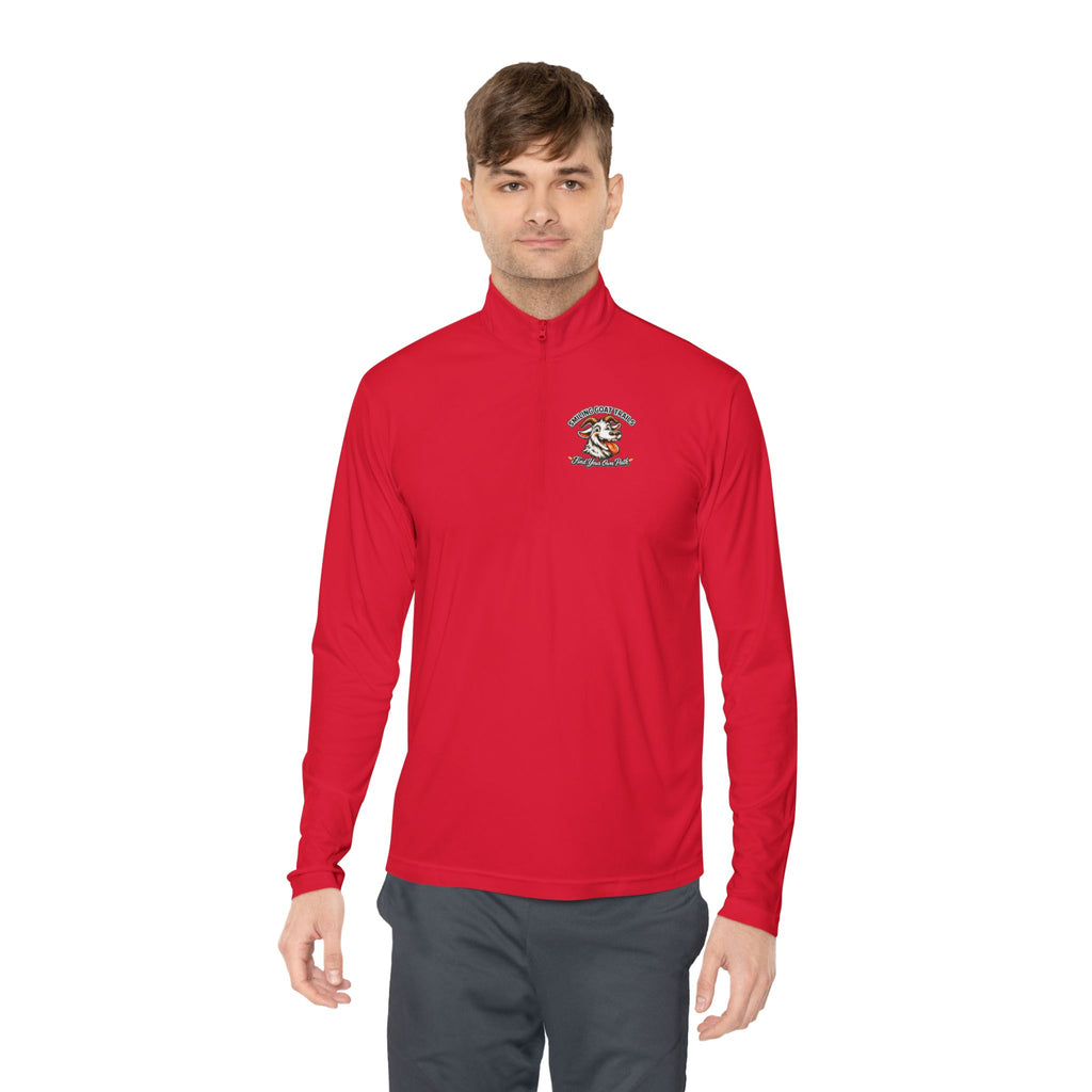 Eagle American Flag Quarter-Zip Pullover Smiling Goat Logo