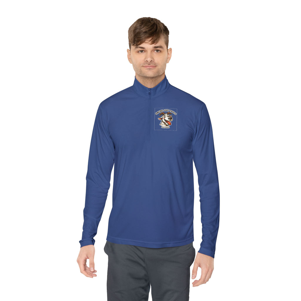 Eagle American Flag Quarter-Zip Pullover Smiling Goat Logo