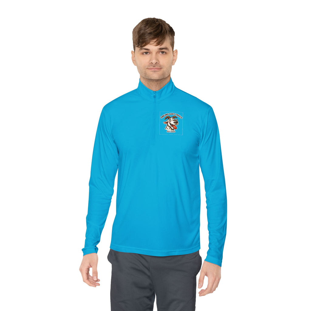 Eagle American Flag Quarter-Zip Pullover Smiling Goat Logo