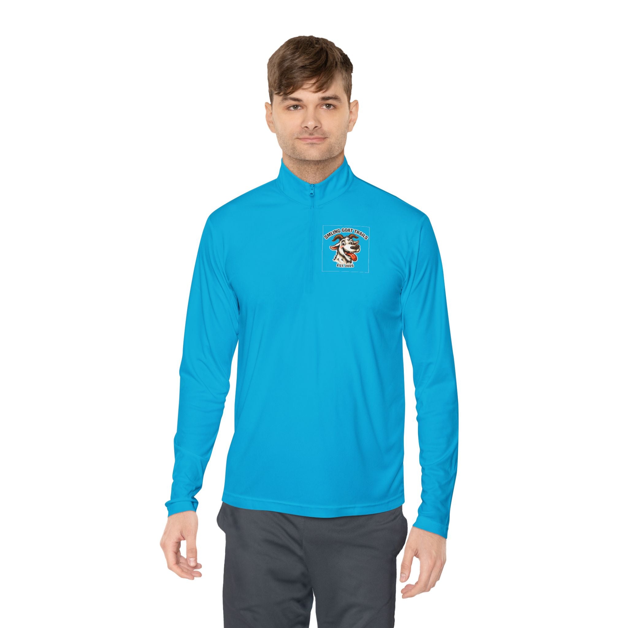Eagle American Flag Quarter-Zip Pullover Smiling Goat Logo