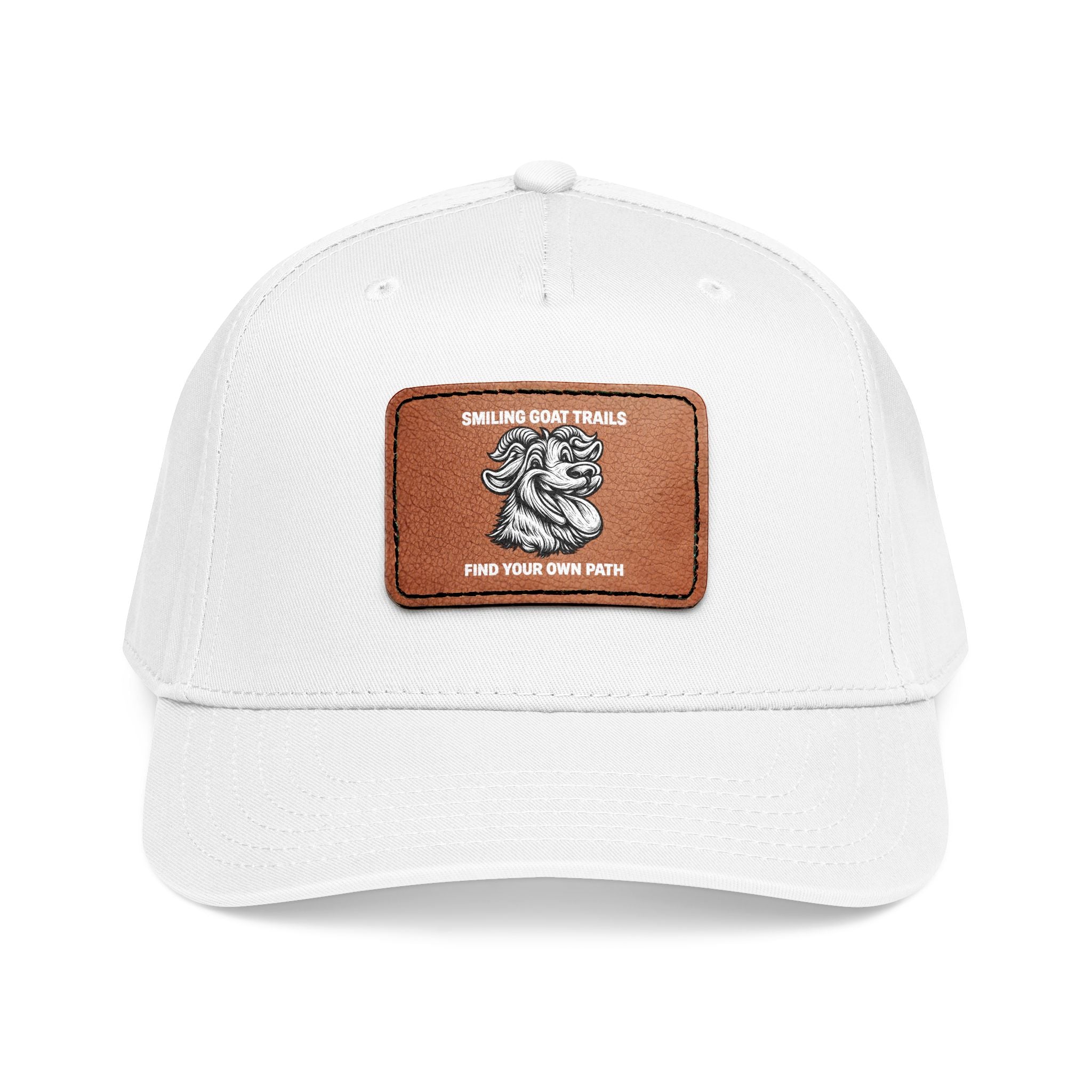 Mid Profile Baseball Cap with Leather Patch (Rectangle)