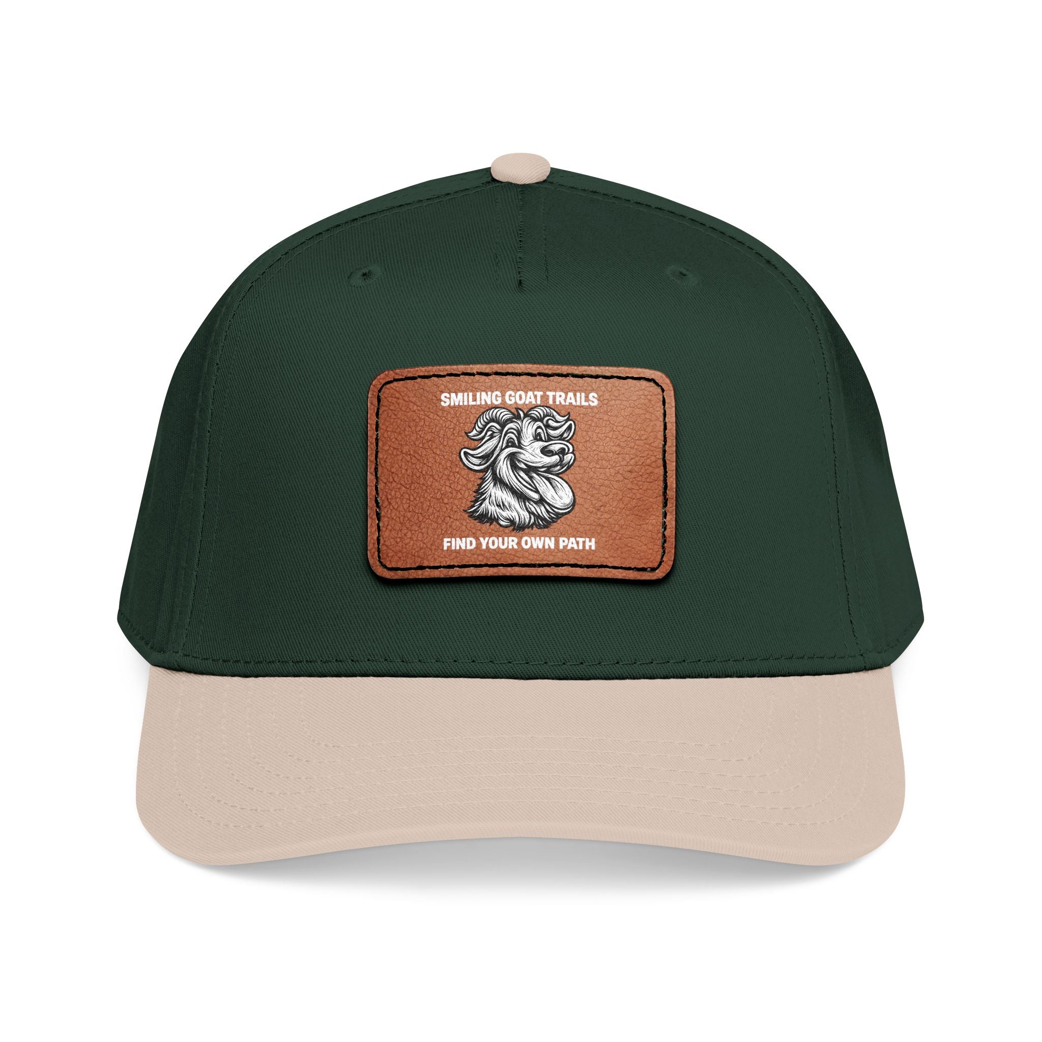 Mid Profile Baseball Cap with Leather Patch (Rectangle)