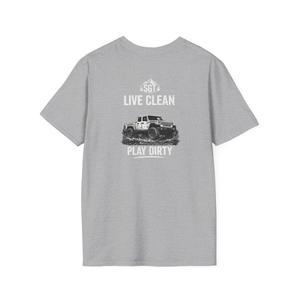 Jeep Off-Road Graphic T-Shirt — "Life Clean, Play Dirty" Vintage 4x4 Tee