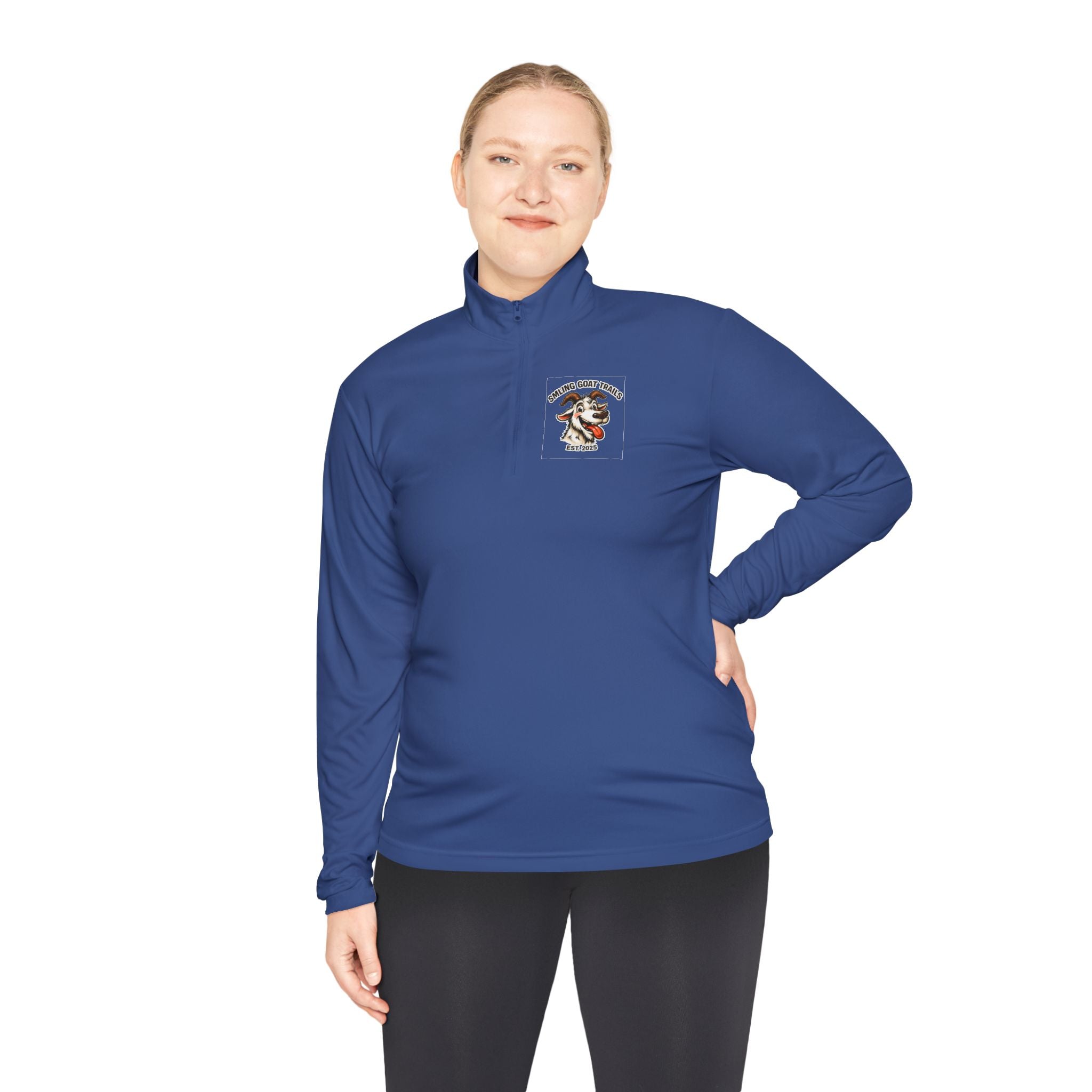 Eagle American Flag Quarter-Zip Pullover Smiling Goat Logo