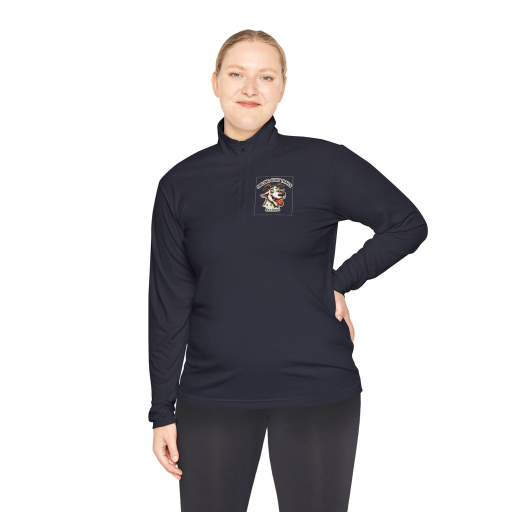 Eagle American Flag Quarter-Zip Pullover Smiling Goat Logo