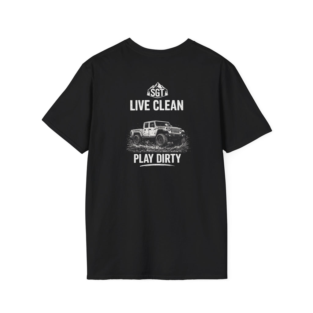 Jeep Off-Road Graphic T-Shirt — "Life Clean, Play Dirty" Vintage 4x4 Tee