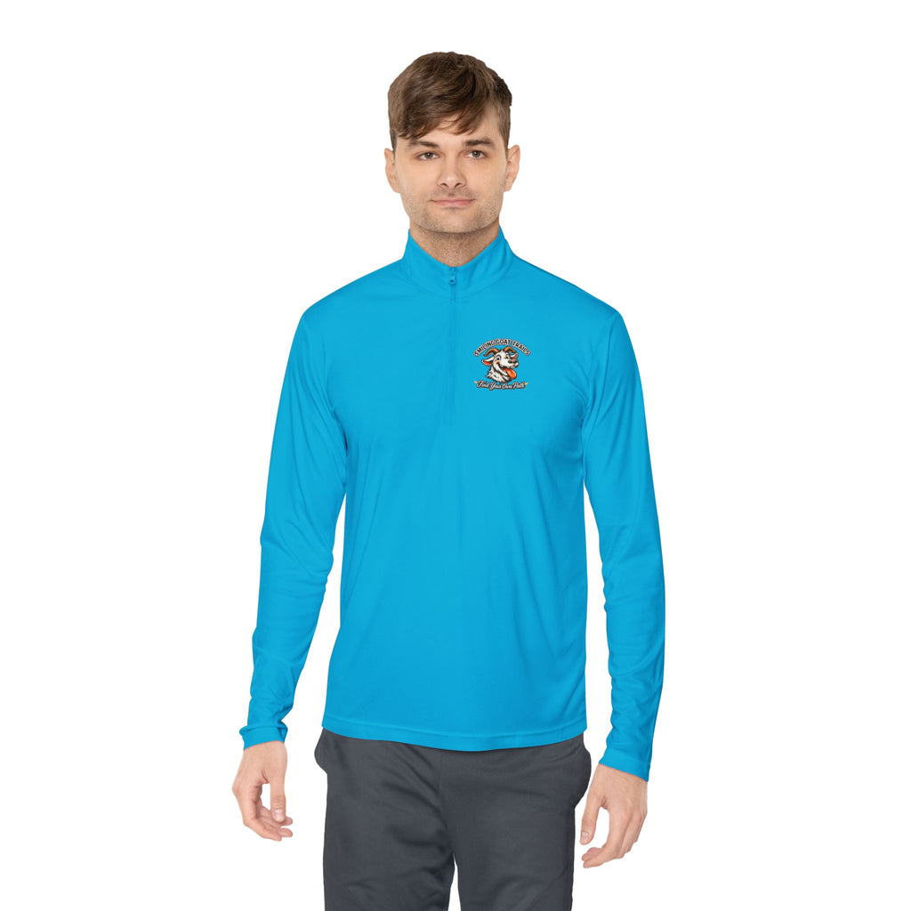 Eagle American Flag Quarter-Zip Pullover Smiling Goat Logo