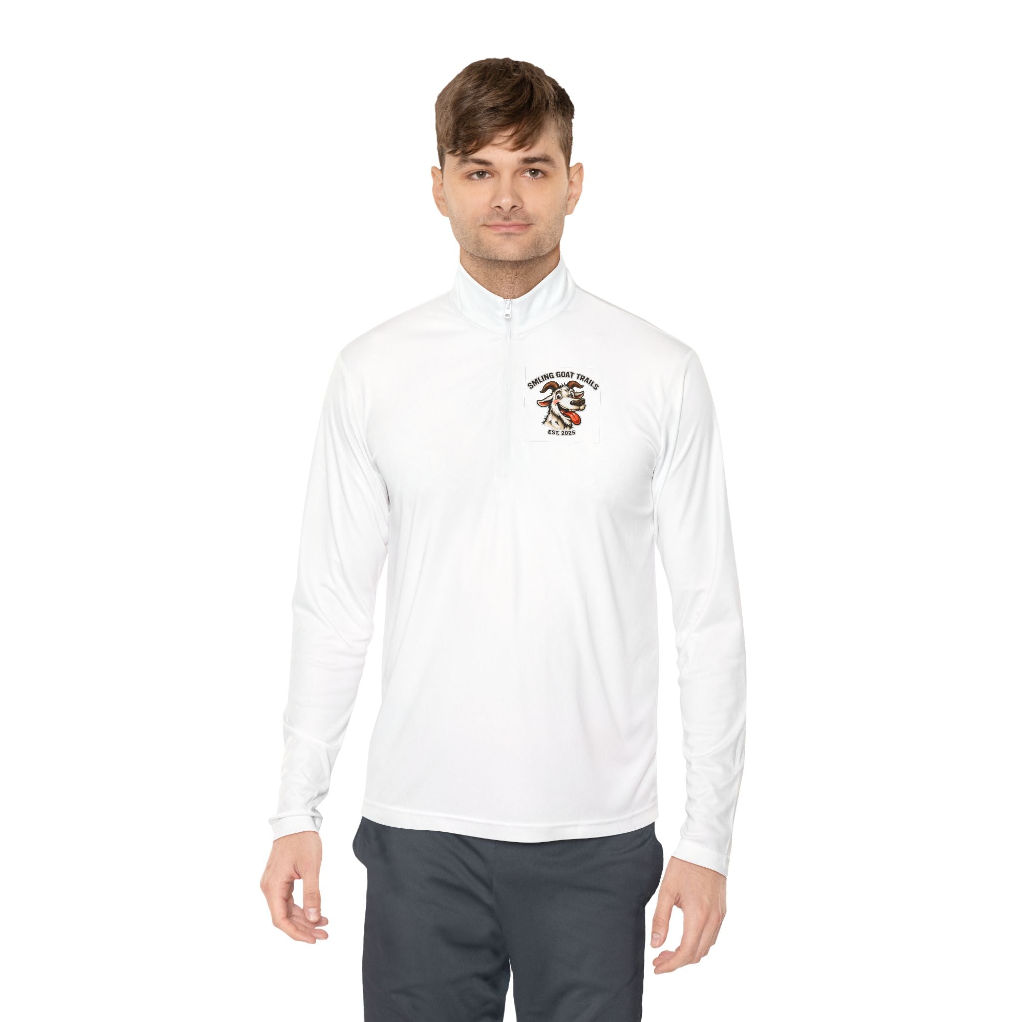 Eagle American Flag Quarter-Zip Pullover Smiling Goat Logo