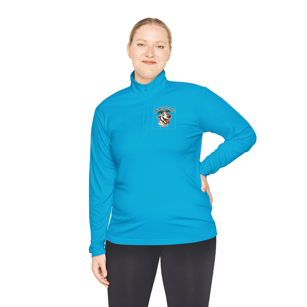 Eagle American Flag Quarter-Zip Pullover Smiling Goat Logo