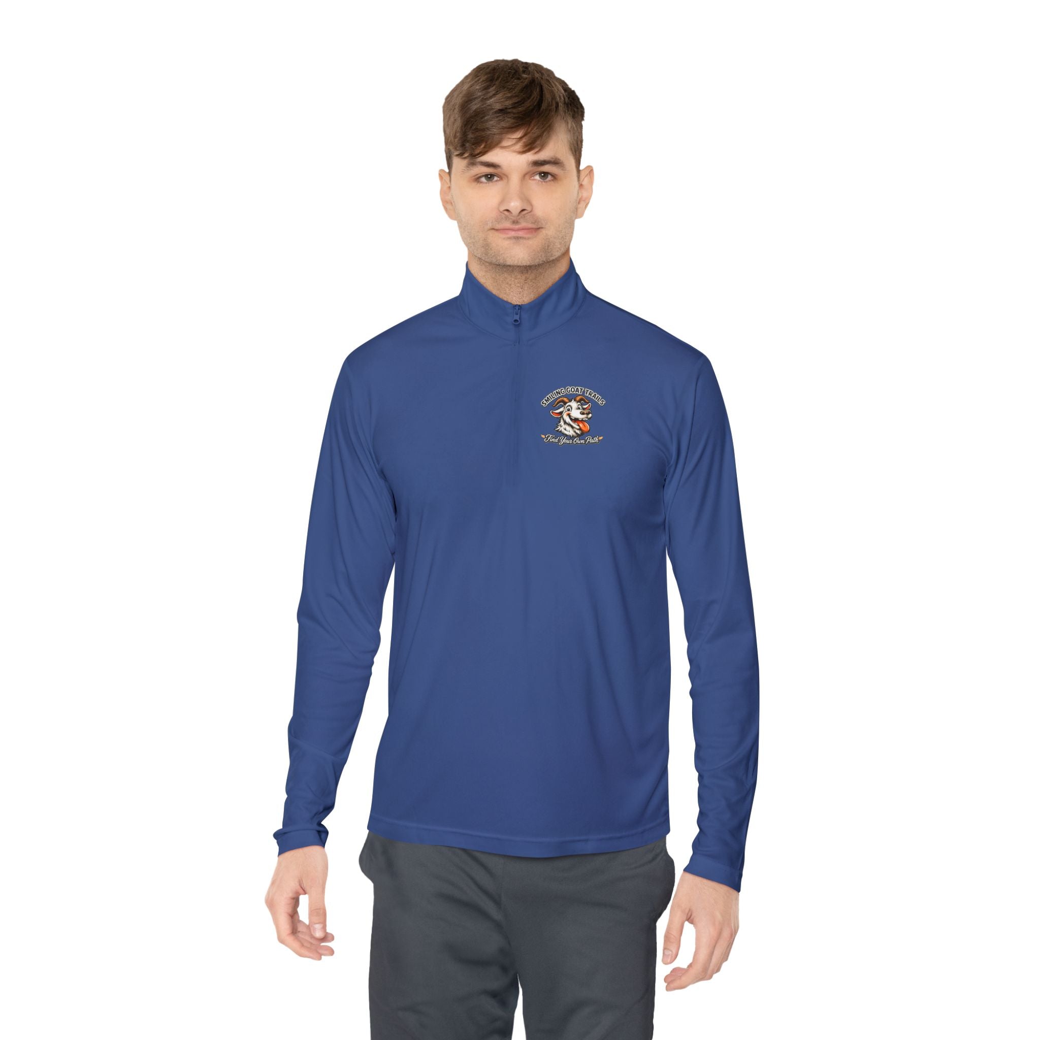 Eagle American Flag Quarter-Zip Pullover Smiling Goat Logo