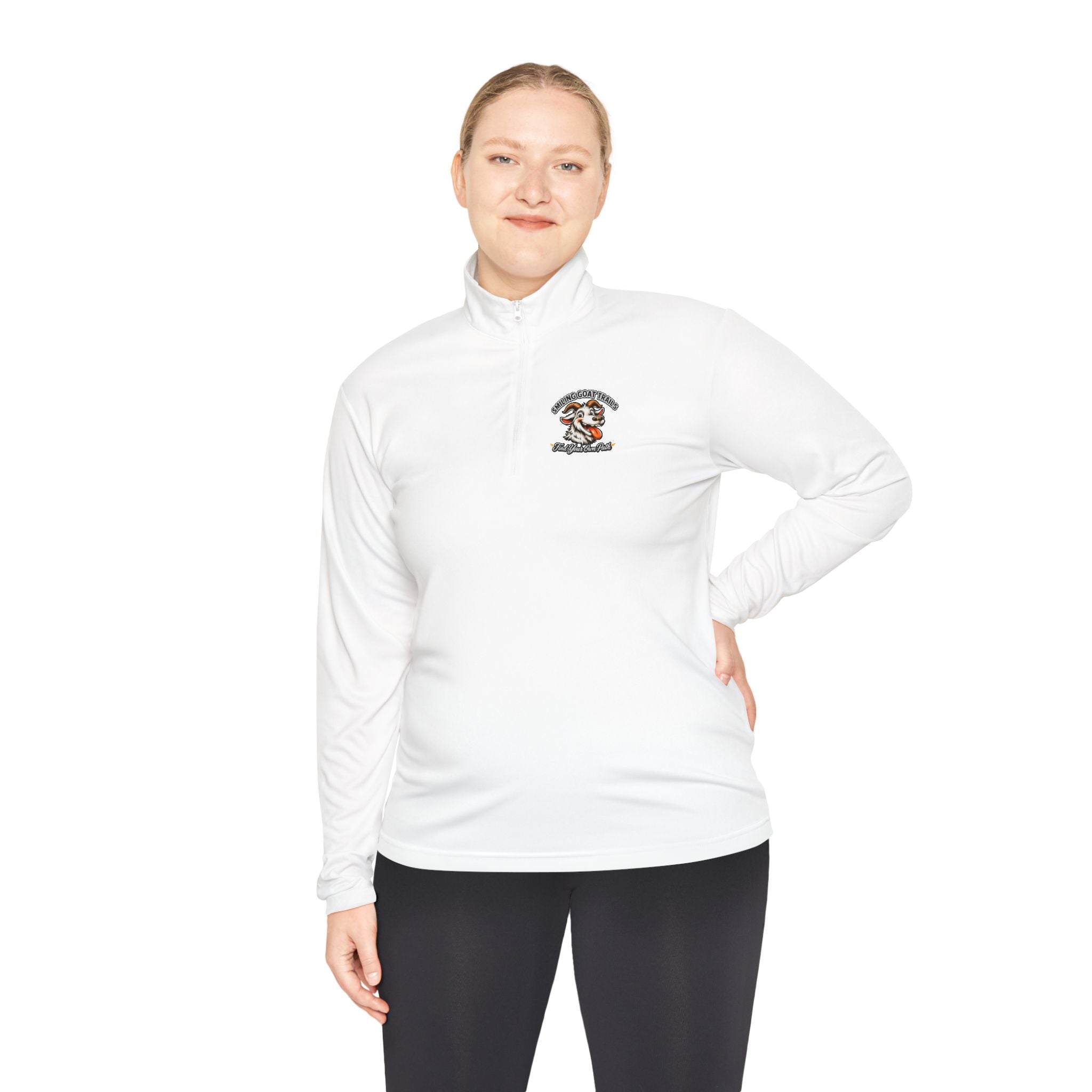 Eagle American Flag Quarter-Zip Pullover Smiling Goat Logo
