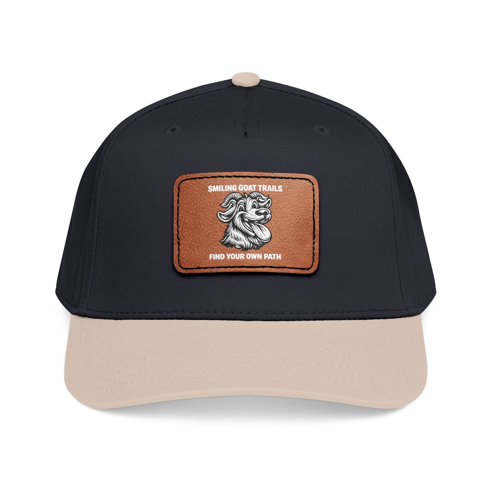 Mid Profile Baseball Cap with Leather Patch (Rectangle)