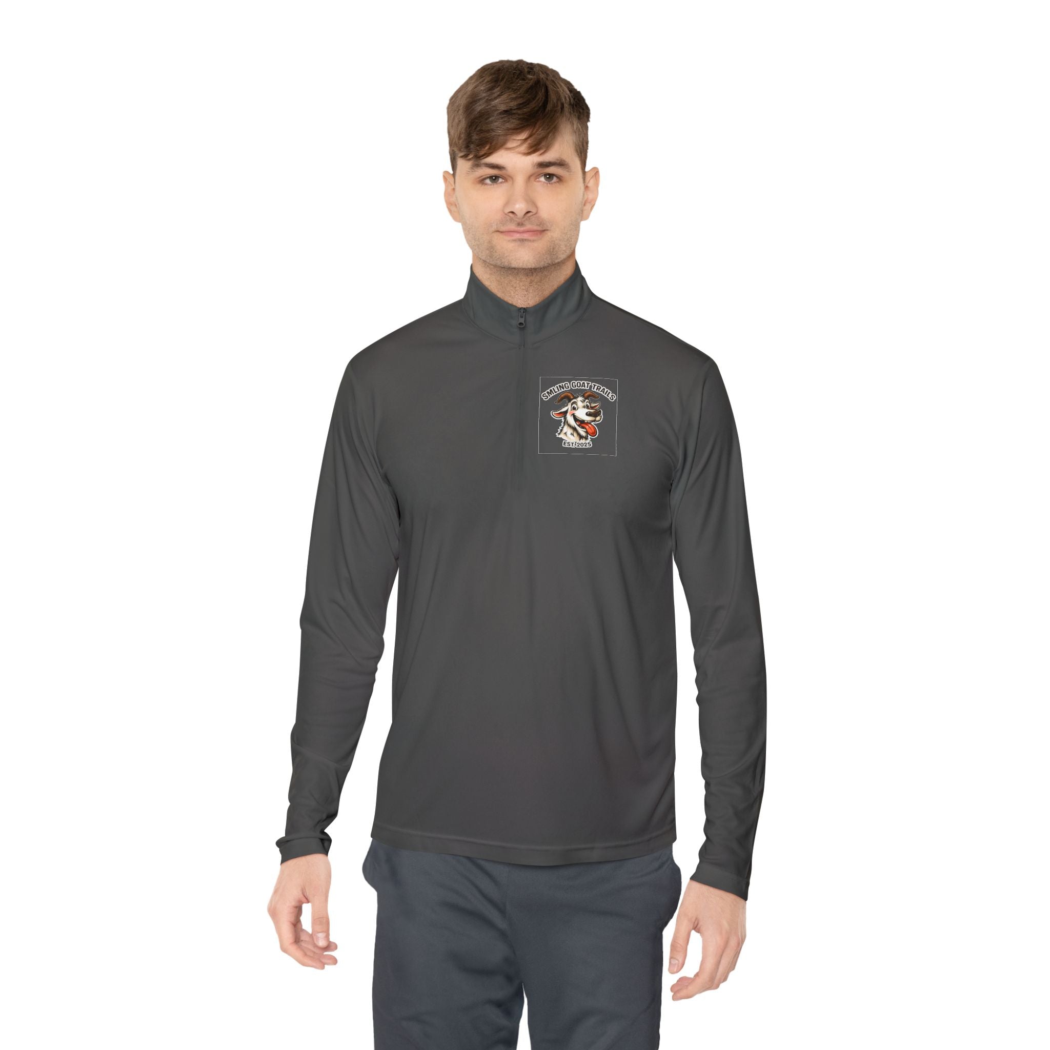 Eagle American Flag Quarter-Zip Pullover Smiling Goat Logo