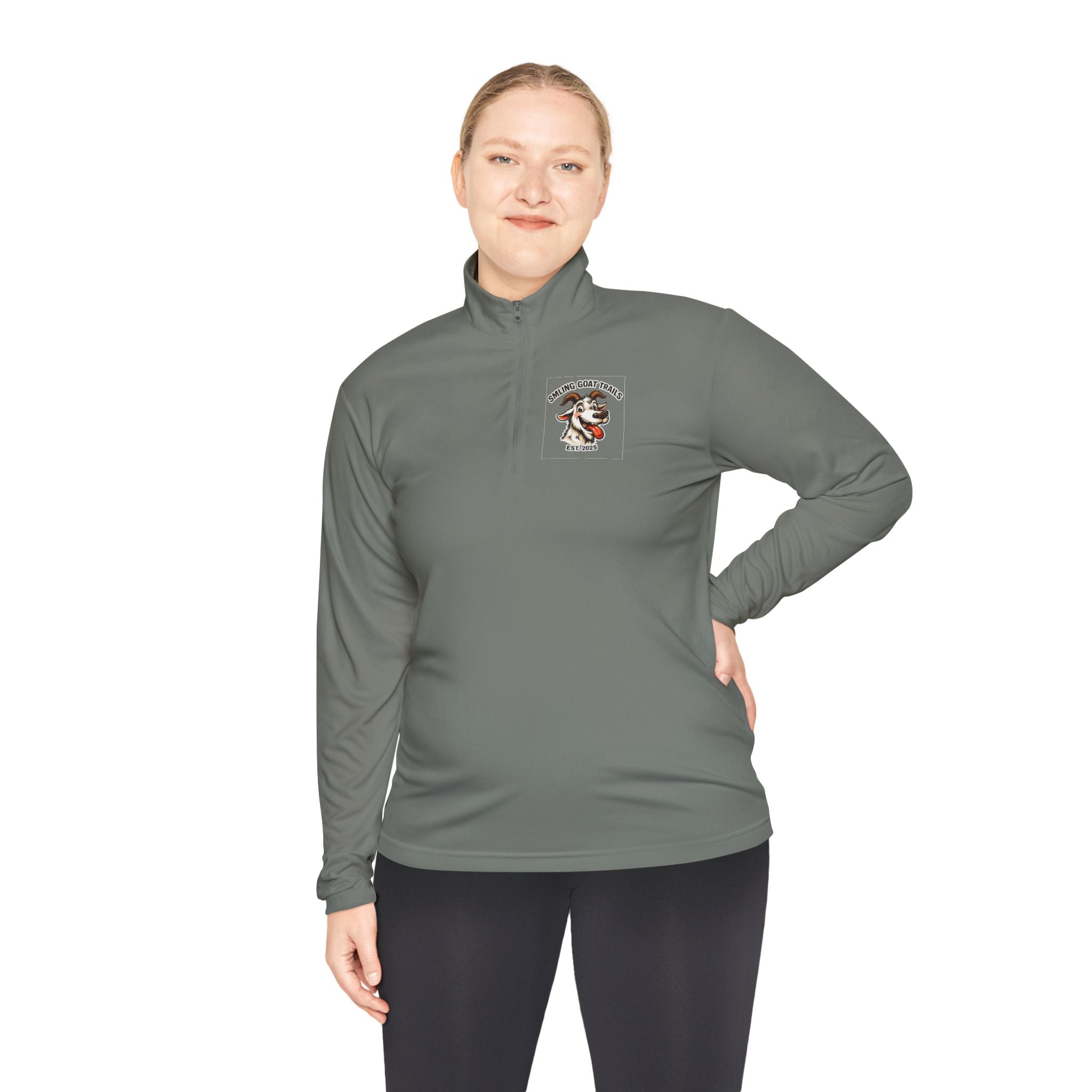 Eagle American Flag Quarter-Zip Pullover Smiling Goat Logo